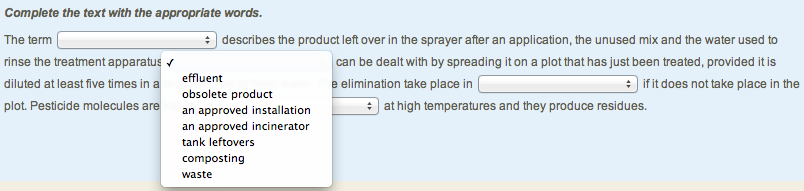 Cloze question